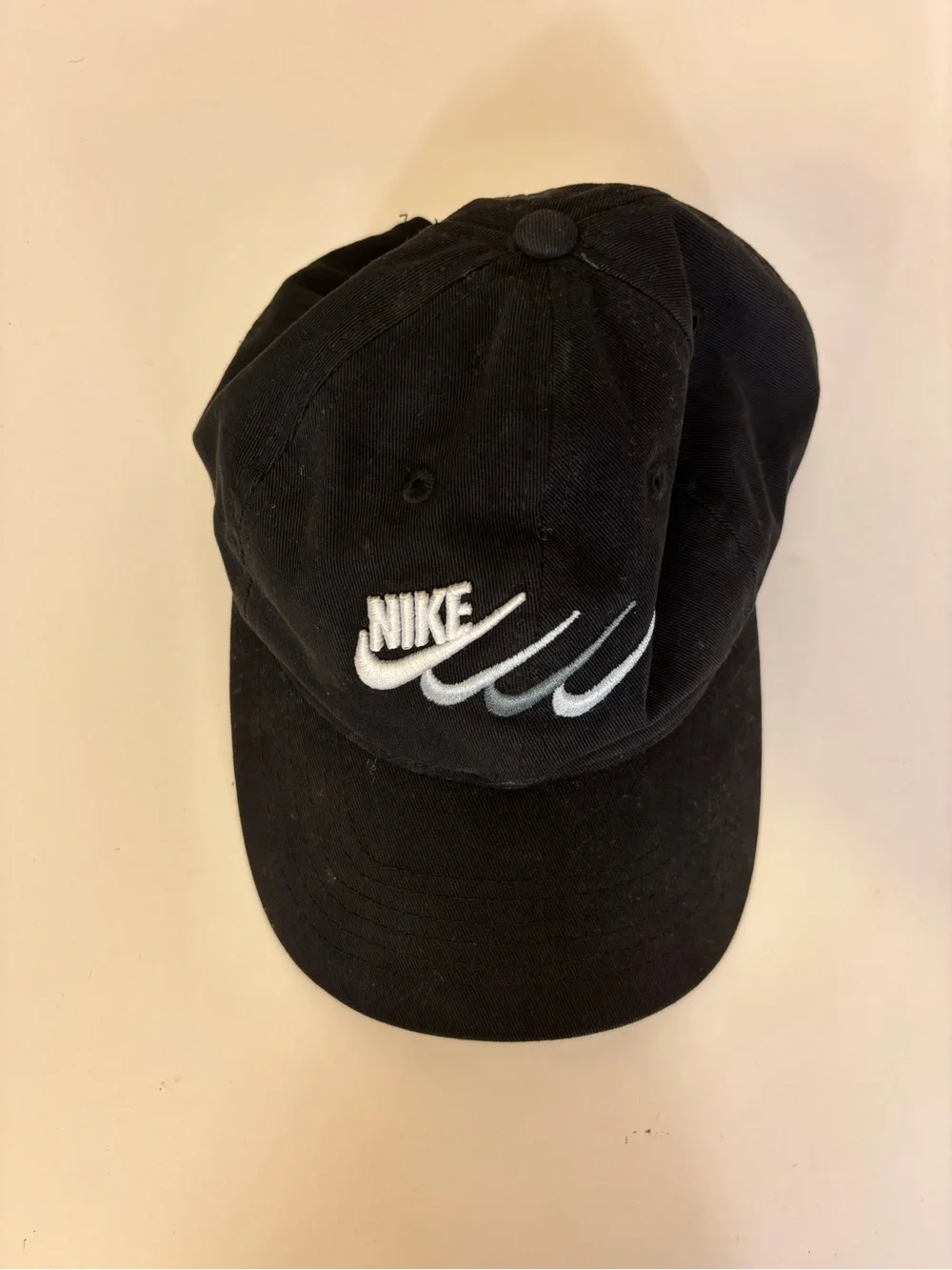 Nike Black Cap with White & Light Blue Swoosh Accents Boy’s